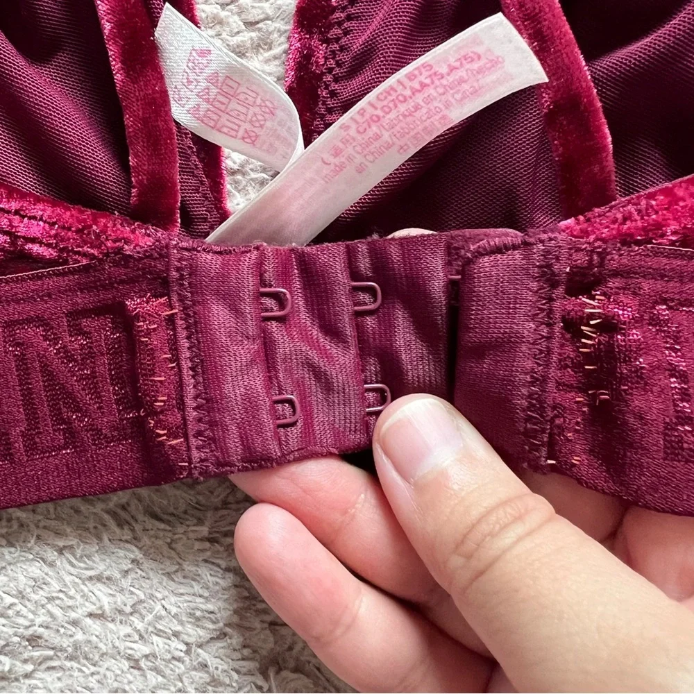 Victoria's Secret PINK Unlined Velour Bralette‎ Preppy Minimalist Whimsical Sz S